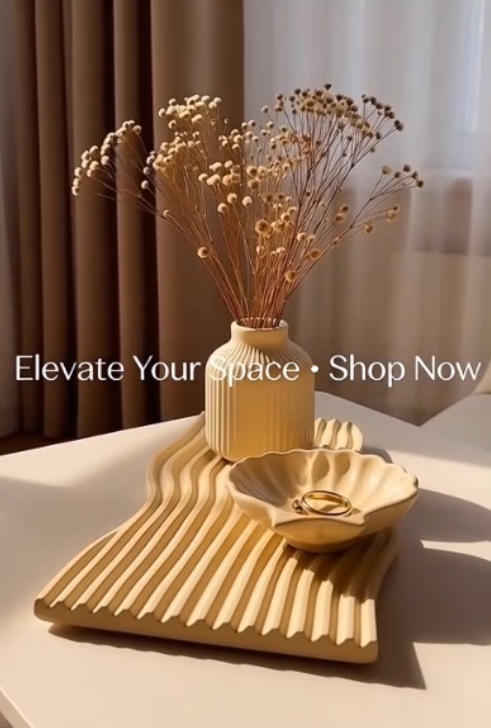 Ceramic Wave Tray Set – Minimalist Home Decor & Jewelry Display